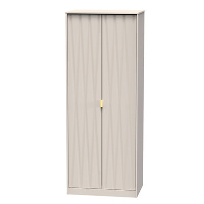 B&Q Pesaro Ready Assembled Contemporary Matt Cashmere Tall Double Wardrobe (H)1970Mm (W)740Mm (D)530Mm