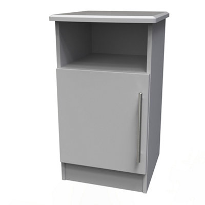 B&Q Bergamo Ready Assembled Matt Grey No Effect Bedside Table (H)695Mm (W)395Mm (D)415Mm