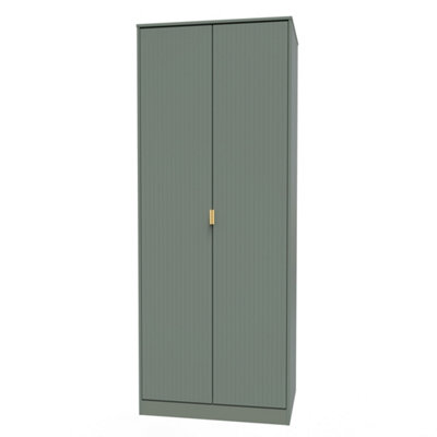 B&Q Linear Ready Assembled Modern Matt Green Tall Double Wardrobe (H)1970Mm (W)740Mm (D)530Mm
