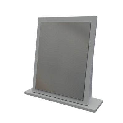 B&Q Linear Grey Rectangular Freestanding Framed Mirror, (H)50.5Cm (W)48Cm