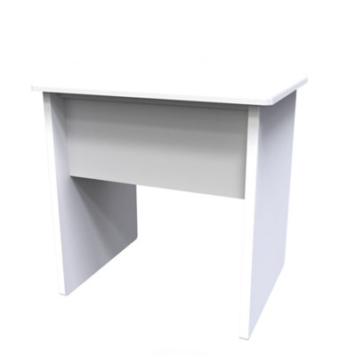 B&Q Linear Ready Assembled Matt White Padded Dressing Table Stool