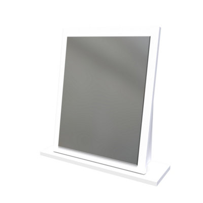 B&Q Linear White Rectangular Freestanding Framed Mirror, (H)50.5Cm (W)48Cm