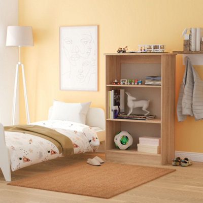 B&Q Bergamo Ready Assembled Medium Bardolino Oak Freestanding 2 Shelf Bookcase, (H)1252Mm (W)765Mm