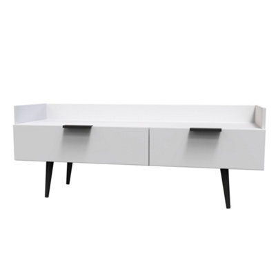 B&Q Hong Kong Ready Assembled Matt Grey Media Unit With 2 Drawers, (H)128Cm X (W)51.5Cm X (D)39.5Cm