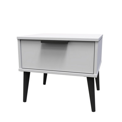 B&Q Hong Kong Ready Assembled Matt Grey 1 Drawer Small Side Table (H)410Mm (W)450Mm (D)395Mm