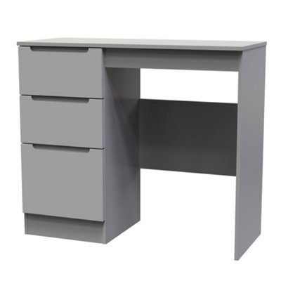 B&Q Grey Milan Ready Assembled 3 Drawer Dressing Table (H)785Mm (W)904Mm (D)390Mm