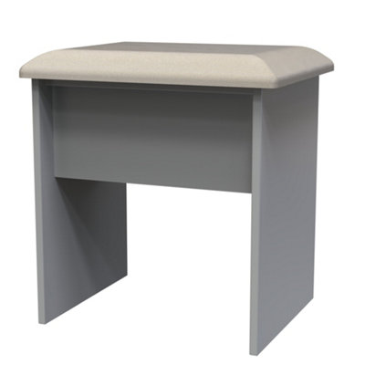 B&Q Milan Grey Dressing Table Stool