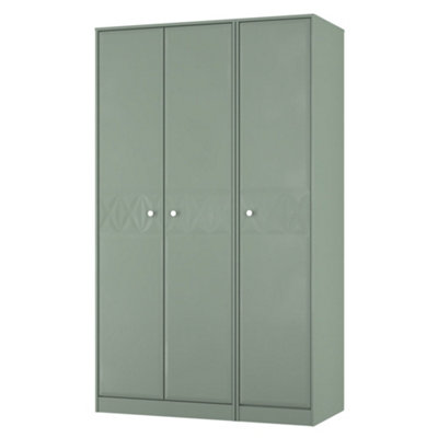B&Q Genoa Ready Assembled Contemporary Matt Green Tall Triple Wardrobe (H)1960Mm (W)1108Mm (D)530Mm
