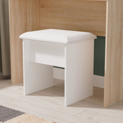 B&Q Savona White Ash Dressing Table Stool