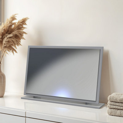 B&Q Imola Grey Rectangular Freestanding Framed Mirror, (H)49.5Cm (W)76.5Cm