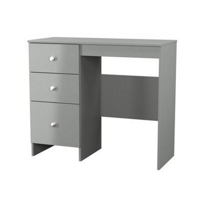 B&Q Grey Yarmouth Ready Assembled Satin 3 Drawer Non-Extendable Dressing Table (H)785Mm (W)904Mm (D)390Mm