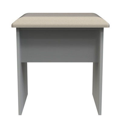 B&Q Messina Dusk Grey Dressing Table Stool