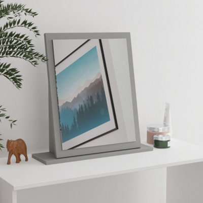 B&Q Savona Dusk Grey Rectangular Freestanding Framed Mirror, (H)48.3Cm (W)47.8Cm
