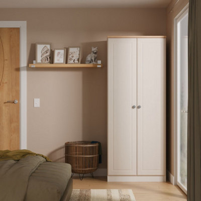 B&Q Savona Ready Assembled Kashmir Ash Bardolino Oak Effect Double Wardrobe (H)1824Mm (W)738Mm (D)530Mm