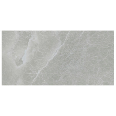 B&Q Moonstone Light Grey Matt Stone Effect Porcelain Indoor Wall & Floor Tile Sample