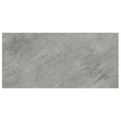 B&Q Andes Grey Matt Stone Effect Porcelain Indoor Wall & Floor Tile Sample