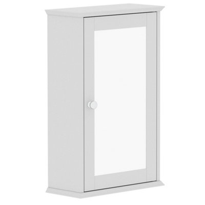 Lassic Hayle Matt White Single Bathroom Wall Cabinet Mirrored (H)53Cm (W)34Cm