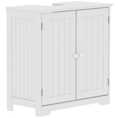 B&Q Hayle Matt White Freestanding Double Bathroom Sink Cabinet (H) 600Mm (W) 600Mm (D) 30Cm
