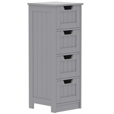 Lassic Hayle Matt Grey Bathroom Drawer Cabinet (H) 810Mm (W) 300Mm (D) 30Cm
