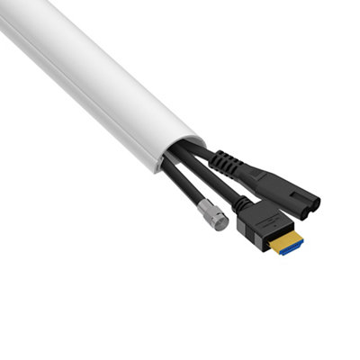 D-Line White Half-Round Trunking Length, Pack Of 3 (D)30Mm