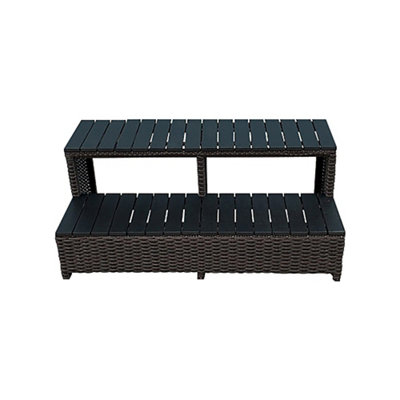 Canadian Spa Company Brown Rattan Rectangular Steps (D)57Cm (H)43Cm (W)100Cm