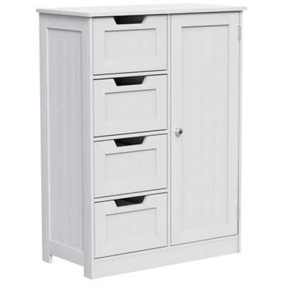 B&Q Hayle Matt White Freestanding Single Bathroom Drawer Cabinet (H) 810Mm (W) 600Mm