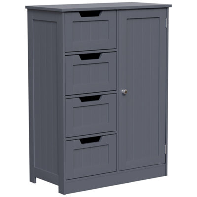B&Q Hayle Matt Grey Freestanding Single Bathroom Drawer Cabinet (H) 810Mm (W) 600Mm