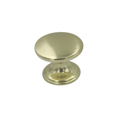 B&Q Brushed Anodised Zinc Alloy Brass Effect Round Knob (Dia)41Mm