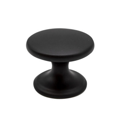 B&Q Black Anodised Zinc Alloy Round Knob (Dia)41Mm