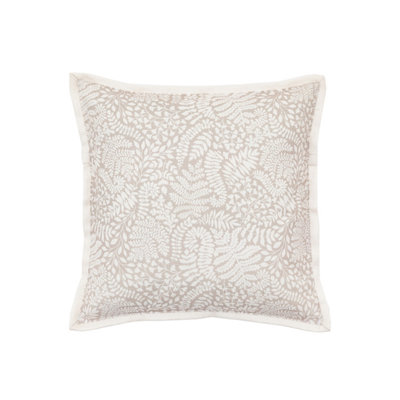 Gallery™ Taupe Leaves Print Effect Indoor Cushion, (L)45Cm X (W)45Cm