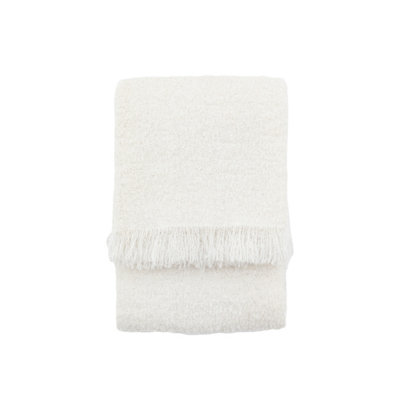 Gallery™ Natural Boucle Velour Plain Throw (L) 170Cm X (W) 130Cm