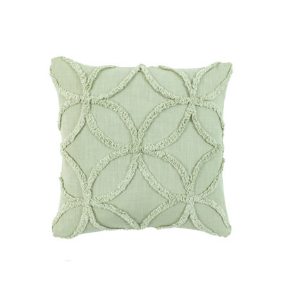Gallery™ Green Geometric Woven Effect Indoor Cushion, (L)45Cm X (W)45Cm