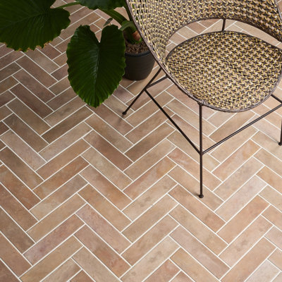 Ca’pietra Amalfi Cotto Tan Matt Terracotta Effect Porcelain Indoor Wall & Floor & Wall Tile, Pack Of 26, (L)280Mm (W)70Mm