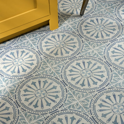 Ca’pietra Down Town Duck Egg & White Matt Porcelain Indoor Floor & Wall Tile, Pack Of 10, (L)300Mm (W)300Mm