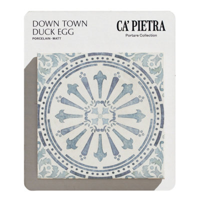 Ca’pietra Down Town Duck Egg & White Matt Porcelain Indoor Wall & Floor Tile Card Mounted Sample