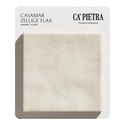 Ca’pietra Casamar Flax Gloss Zellige Embossed Ceramic Indoor Tile Card Mounted Sample