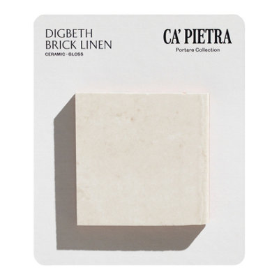 Ca’pietra Digbeth Linen Gloss Brick Ceramic Indoor Tile Card Mounted Sample