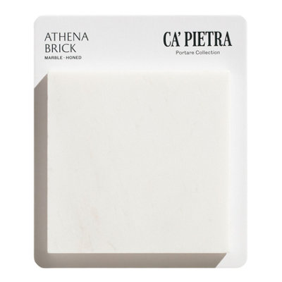 Ca’pietra Athena White Satin Brick Marble Indoor Wall & Floor Tile Card Mounted Sample