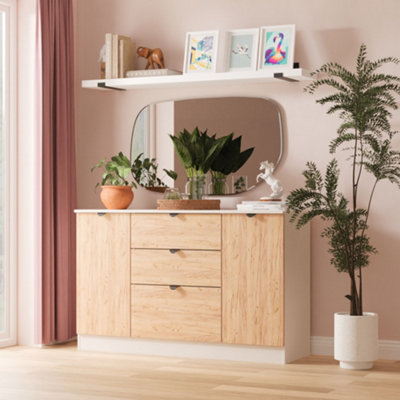 B&Q Varese Ready Assembled Matt Kashmir 3 Drawer Sideboard (H)785Mm (W)1254Mm (D)400Mm