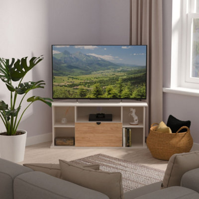 B&Q Varese Matt Kashmir Corner Tv Unit With 2 Shelves & 1 Drawers, (H)51Cm X (W)112Cm X (D)51.5Cm