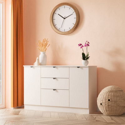 B&Q Varese Ready Assembled Matt Kashmir 3 Drawer Sideboard (H)785Mm (W)1254Mm (D)400Mm