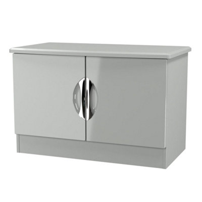 B&Q Rovigo Ready Assembled Grey Tv Unit, (H)50.2Cm X (W)76.5Cm X (D)41.5Cm