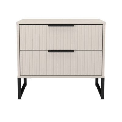 B&Q Ancona Matt Kashmir 2 Drawer Non-Extendable Bedside Table (H)515Mm (W)575Mm (D)395Mm