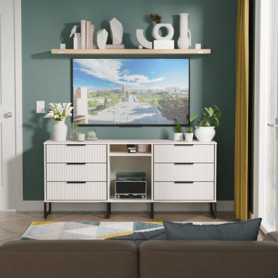 B&Q Ancona Ready Assembled Matt Kashmir 6 Drawer Sideboard (H)683Mm (W)1537Mm (D)397Mm