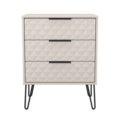 B&Q Anzio Matt Kashmir 3 Drawer Chest (H)737Mm (W)575Mm (D)395Mm