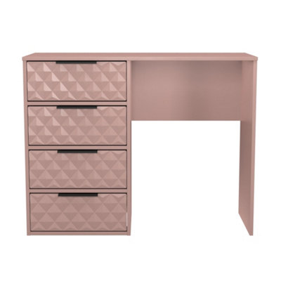 B&Q Anzio Matt Kobe Pink 4 Drawer Non-Extendable Dressing Table (H)759Mm (W)970Mm (D)392Mm