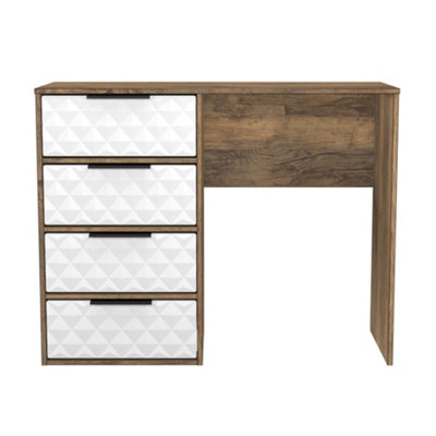 B&Q Anzio Matt Vintage Oak Effect 4 Drawer Non-Extendable Dressing Table (H)759Mm (W)970Mm (D)392Mm