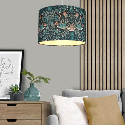 B&Q Multicoloured Damask Drum Lamp Shade (D)30Cm