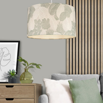 B&Q Multicoloured Leaves Drum Lamp Shade (D)40Cm