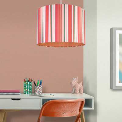 B&Q Multicoloured Stripe Drum Lamp Shade (D)30Cm